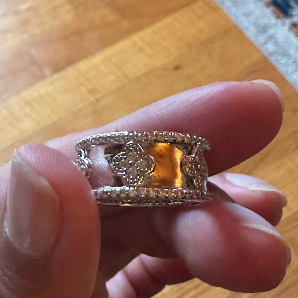 STERLING SILVER CLOVER RING - Picture 6 of 8